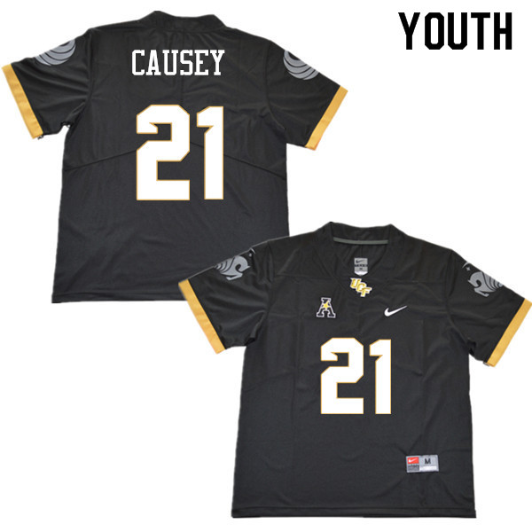 Youth #21 Rashard Causey UCF Knights College Football Jerseys Sale-Black